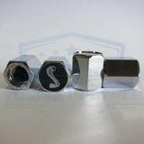 4pcs Ford Mustang Cobra Logo ABS Chrome Tire Stem Valve Caps Official Licensed