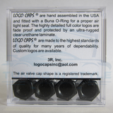 4pcs Ford Mustang Tri Bar Logo ABS Black Tire Stem Valve Caps Official Licensed