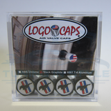 4pcs Ford Mustang Tri Bar Logo ABS Black Tire Stem Valve Caps Official Licensed