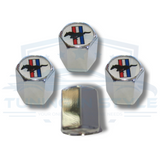 4pcs Ford Mustang Tri Bar Logo ABS Chrome Tire Stem Valve Caps Official Licensed