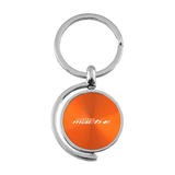 Ford Mustang Mach-E Round Spinner Orange Key Chain Ring Fob Official Licensed