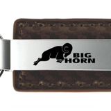 RAM Big Horn Carbon Fiber Leather Key Chain Fob - Official Licensed