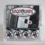 4pcs Ford Mustang Tri Bar Logo ABS Chrome Tire Stem Valve Caps Official Licensed
