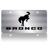 Ford Bronco - Stainless Steel License Plate - Bronco Logo and Word