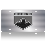 Ford Bronco - Stainless Steel License Plate - Big Bend Badge