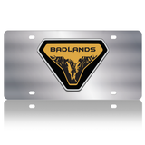 Ford Bronco - Stainless Steel License Plate - Badlands Badge