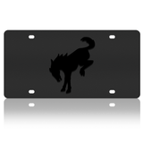 Ford Bronco - Carbon Steel License Plate - Stealth Black Bronco Logo Only