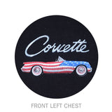 Chevrolet Corvette C7 Logo American Flag Graphic T-Shirt Black Official Licensed