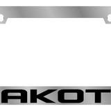 Dodge Dakota License Plate Frame - Chrome Icon Frames - Dakota Word