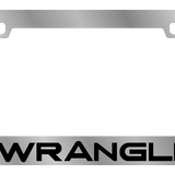 Jeep Wrangler License Plate Frame - Chrome Icon Frames - Wrangler Logo Word