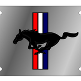 Ford Mustang - Stainless Steel License Plate - Mustang Retro Badge