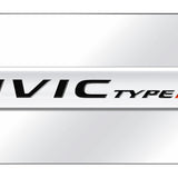 Honda Civic Type R Name Mini Plate - Chrome on Mirrored - Official Licensed