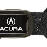 Acura Leather Tri-Ring Key Chain Fob - Gun Metal - Official Licensed