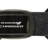 Dodge Charger Leather Tri-Ring Key Chain Fob - Gun Metal - Official Licensed