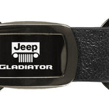 Jeep Gladiator Leather Tri-Ring Key Chain Fob - Gun Metal - Official Licensed