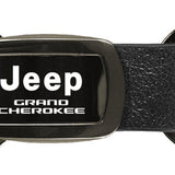 Jeep Grand Cherokee Leather Tri-Ring Key Chain Fob - Gun Metal - Official Licensed
