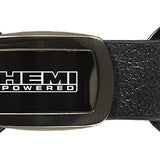 Mopar Hemi Powered Leather Tri-Ring Key Chain Fob - Gun Metal - Official Licensed