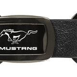 Ford Mustang Leather Tri-Ring Key Chain Fob - Gun Metal - Official Licensed