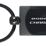 Dodge Charger Two-Tone Rectangular Key Chain Fob - Gun Metal - Official Licensed