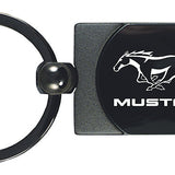 Ford Mustang Two-Tone Rectangular Key Chain Fob - Gun Metal - Official Licensed