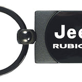 Jeep Rubicon Two-Tone Rectangular Key Chain Fob - Gun Metal - Official Licensed