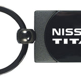 Nissan Titan Two-Tone Rectangular Key Chain Fob - Gun Metal - Official Licensed
