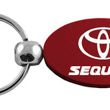 Toyota Sequoia Oval Key Chain Fob - Burgundy - Official Licensed