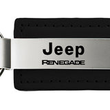 Jeep Renegade Leather Key Chain Fob - Black - Official Licensed