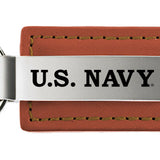 Military U.S. Navy Leather Key Chain Fob - Brown - Official Licensed