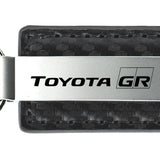 Toyota Gazoo Racing Carbon Fiber Leather Key Chain Fob - Gun Metal - Official Licensed