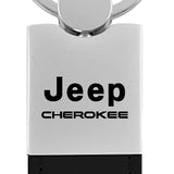 Jeep Cherokee Duo Leather / Chrome Key Chain Fob - Official Licensed