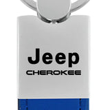 Jeep Cherokee Duo Leather / Chrome Key Chain Fob - Official Licensed