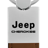 Jeep Cherokee Duo Leather / Chrome Key Chain Fob - Official Licensed