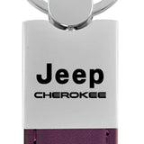 Jeep Cherokee Duo Leather / Chrome Key Chain Fob - Official Licensed