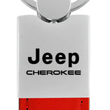 Jeep Cherokee Duo Leather / Chrome Key Chain Fob - Official Licensed