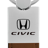 Honda Civic Duo Leather / Chrome Key Chain Fob - Official Licensed
