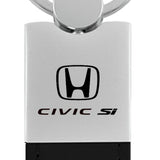 Honda Civic SI Duo Leather / Chrome Key Chain Fob - Official Licensed