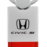 Honda Civic SI Duo Leather / Chrome Key Chain Fob - Official Licensed