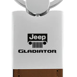 Jeep Gladiator Duo Leather / Chrome Key Chain Fob - Official Licensed
