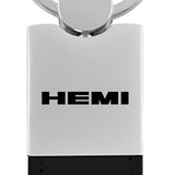 Mopar Hemi Duo Leather / Chrome Key Chain Fob - Official Licensed