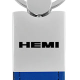 Mopar Hemi Duo Leather / Chrome Key Chain Fob - Official Licensed