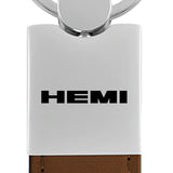 Mopar Hemi Duo Leather / Chrome Key Chain Fob - Official Licensed