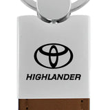 Toyota Highlander Duo Leather / Chrome Key Chain Fob - Official Licensed