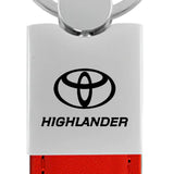 Toyota Highlander Duo Leather / Chrome Key Chain Fob - Official Licensed