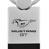 Ford Mustang GT Duo Leather / Chrome Key Chain Fob - Official Licensed