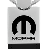 Mopar Duo Leather / Chrome Key Chain Fob - Official Licensed
