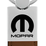 Mopar Duo Leather / Chrome Key Chain Fob - Official Licensed