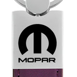 Mopar Duo Leather / Chrome Key Chain Fob - Official Licensed