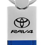 Toyota RAV4 Duo Leather / Chrome Key Chain Fob - Black - Official Licensed