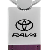 Toyota RAV4 Duo Leather / Chrome Key Chain Fob - Black - Official Licensed